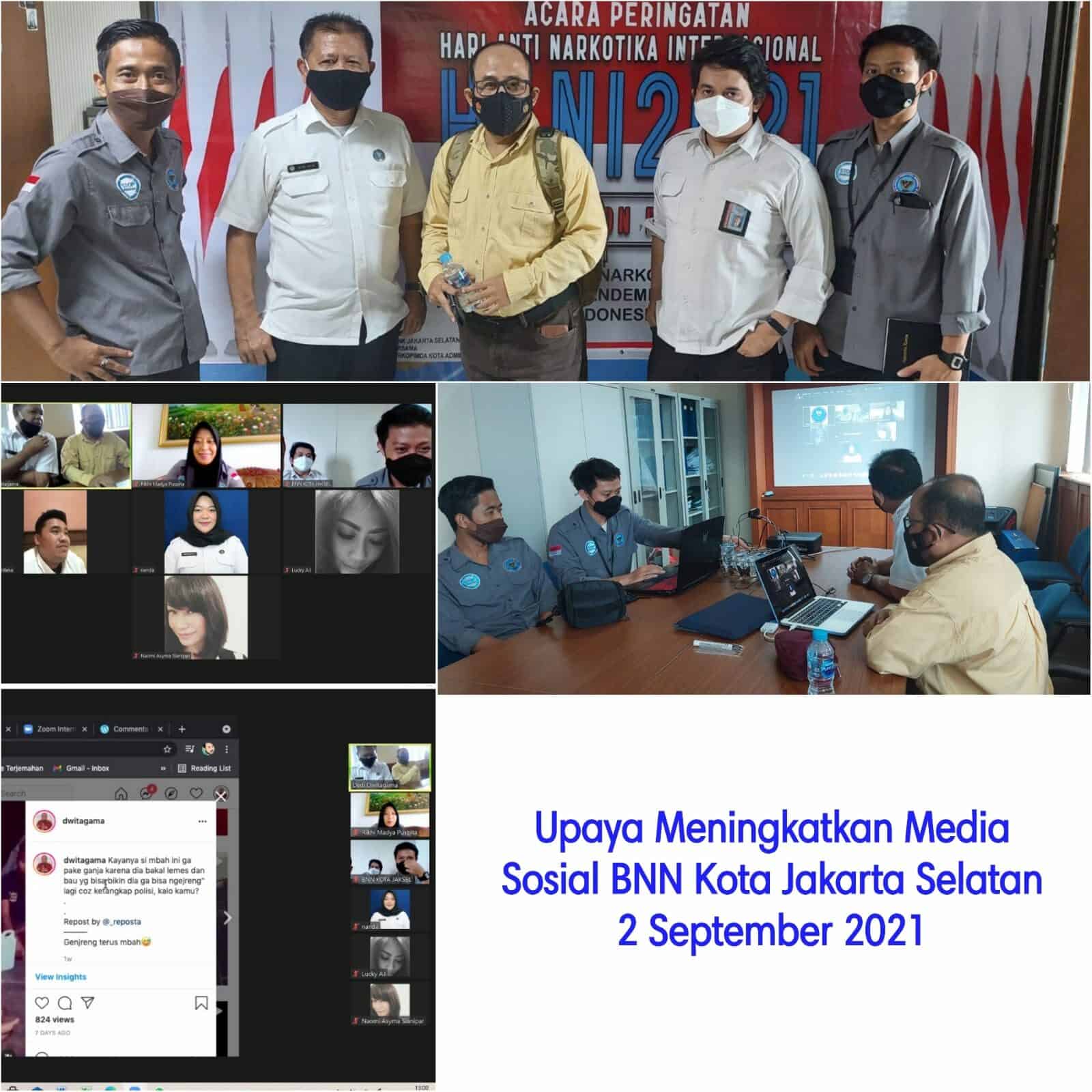 Koordinasi antara Tim Humas BNN Kota Jakarta Selatan dengan Praktisi Media Sosial Koordinasi antara Tim Humas BNN Kota Jakarta Selatan dengan Praktisi Media Sosial