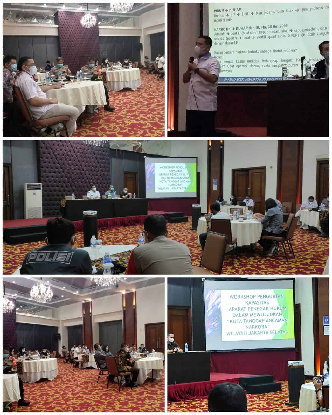 Workshop pengembangan kapasitas aparat penegakan hukum dalam mewujudkan kota tanggap Narkoba di wilayah Jakakarta Selatan Workshop pengembangan kapasitas aparat penegakan hukum dalam mewujudkan kota tanggap narkoba di wilayah Jaksel