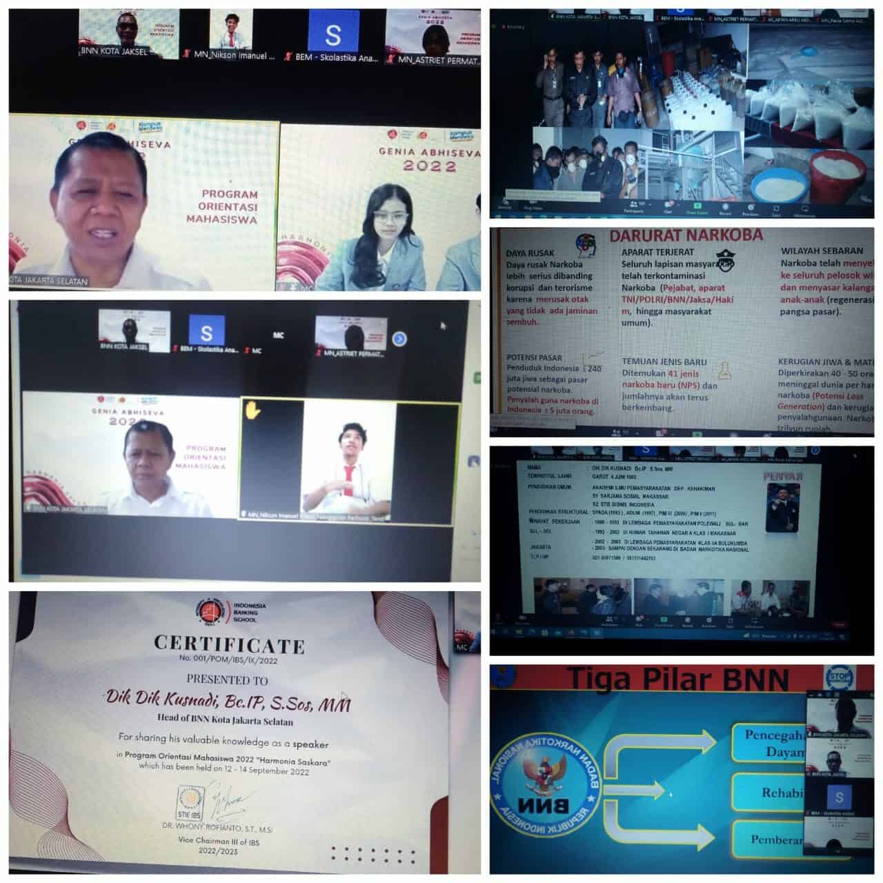 Sosialisasi pencegahan narkoba bagi mahasiswa/mahasiswi Internasional Banking School Jakarta Selatan secara virtual Sosialisasi pencegahan narkoba bagi mahasiswa/mahasiswi Internasional Banking School Jakarta Selatan secara virtual