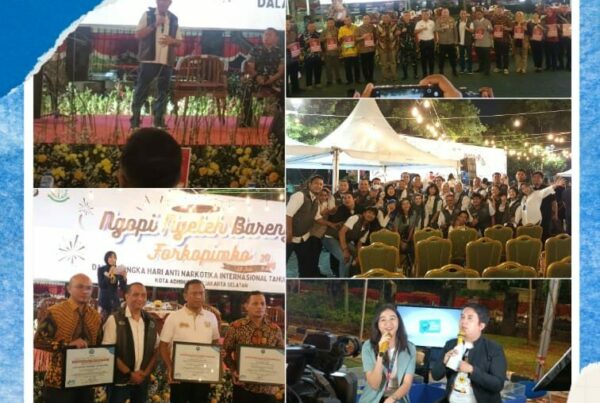 Kegiatan Pagelaran Seni "Ngopi Ngeteh bareng Forkompimko Jakarta Selatan dalam rangka Hari Anti Narkotika Internasional Tahun 2024"