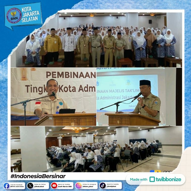 Sosialisasi Bahaya Penyalahgunaan Narkoba pada Pembinaan Majelis Tak'lim Tingkat Kota Administrasi Jakarta Selatan Sosialisasi Bahaya Penyalahgunaan Narkoba pada Pembinaan Majelis Tak'lim Tingkat Kota Administrasi Jakarta Selatan