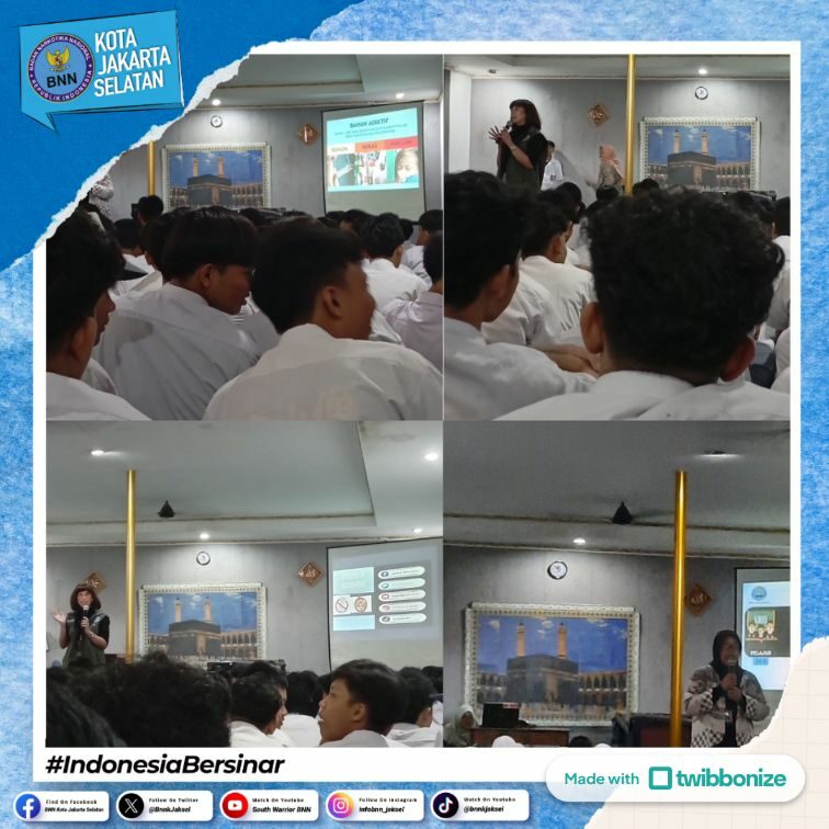 Sosialisasi Bahaya Penyalahgunaan Narkoba pada MPLS (Masa Pengenalan Lingkungan Sekolah) di SMP, SMA/K dan PKBM Wilayah Jakarta Selatan Sosialisasi Bahaya Penyalahgunaan Narkoba pada MPLS (Masa Pengenalan Lingkungan Sekolah) di SMP, SMA/K dan PKBM Wilayah Jakarta Selatan