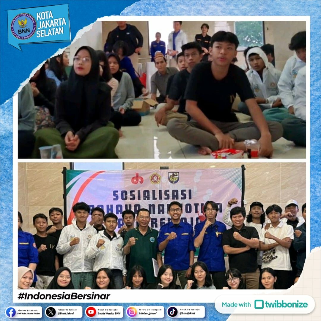Sosialisasi pencegahan Narkoba kepada remaja Karang Taruna Kelurahan Bintaro Sosialisasi pencegahan Narkoba kepada remaja Karang Taruna