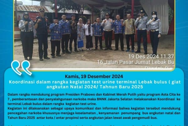 Koordinasi dalam rangka kegiatan test urine terminal Lebak bulus ( giat angkutan Nataru 2024)