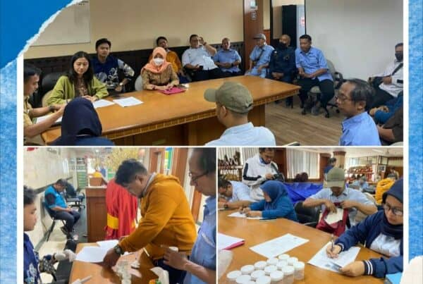 Pelaksanaan kegiatan test urine PJLP Sudin Kebudayaan Kota Adm. Jakarta Selatan