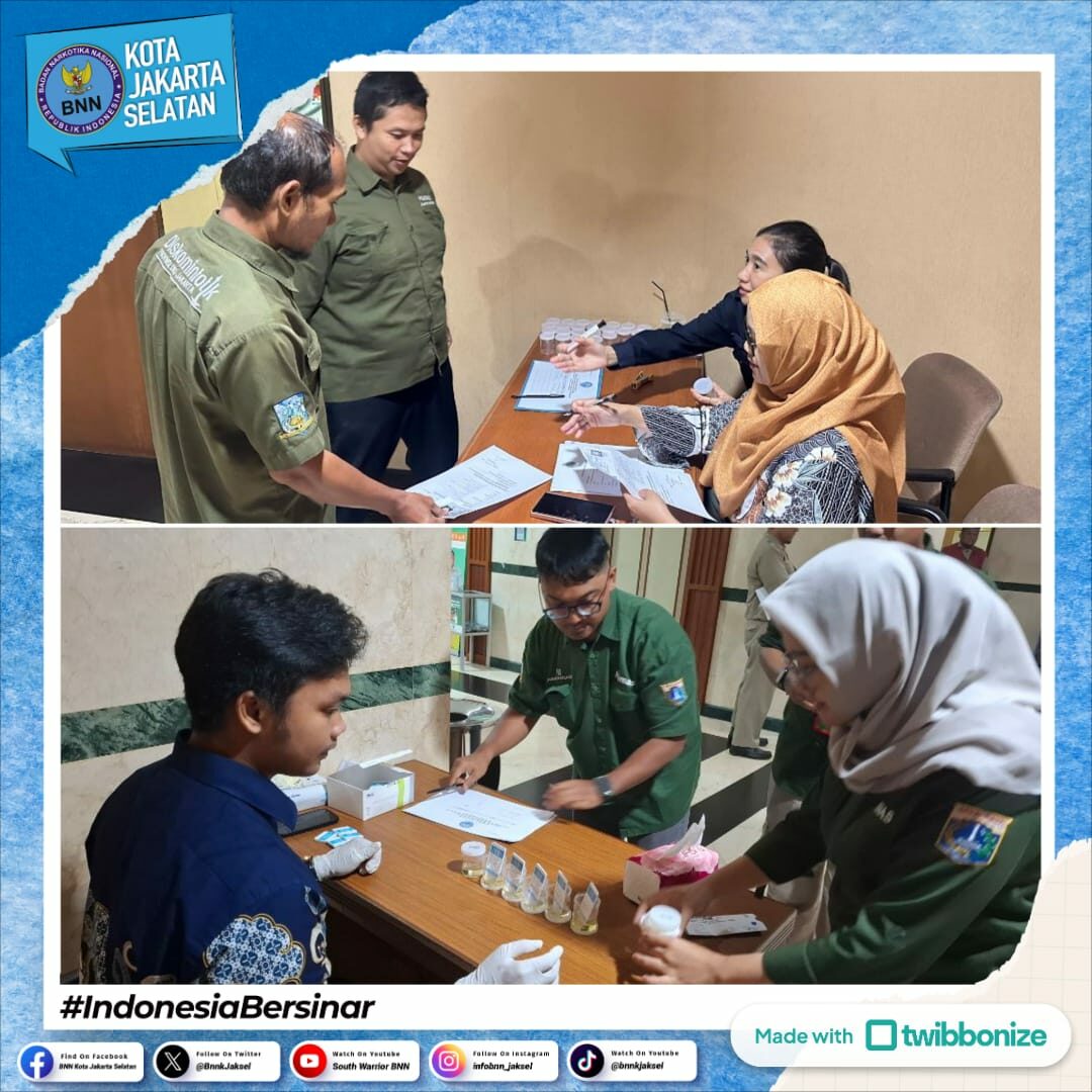 Pelaksanaan kegiatan test urine di Sudin Kominfotik Kota Adm. Jakarta Selatan Pelaksanaan kegiatan test urine di Sudin Kominfotik Kota Adm. Jakarta Selatan