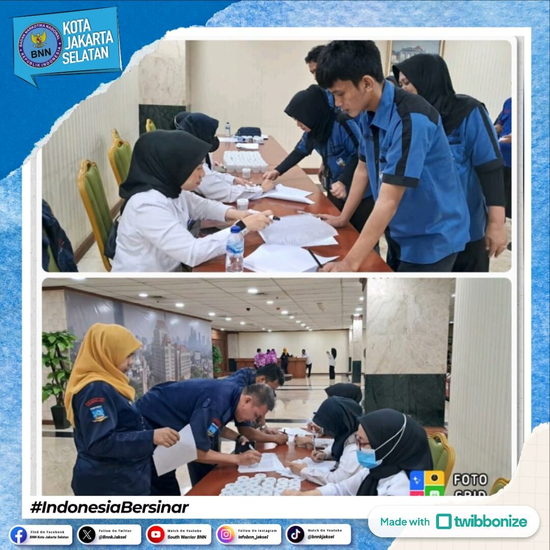Pelaksanaan kegiatan test urine PJLP Pemkot Jakarta Selatan Pelaksanaan kegiatan test urine PJLP Pemkot Jakarta Selatan