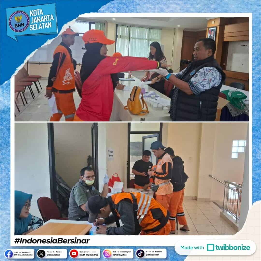 Pelaksanaan kegiatan test urine PPSU Kelurahan Lenteng Agung Pelaksanaan kegiatan test urine PPSU Kelurahan Lenteng Agung