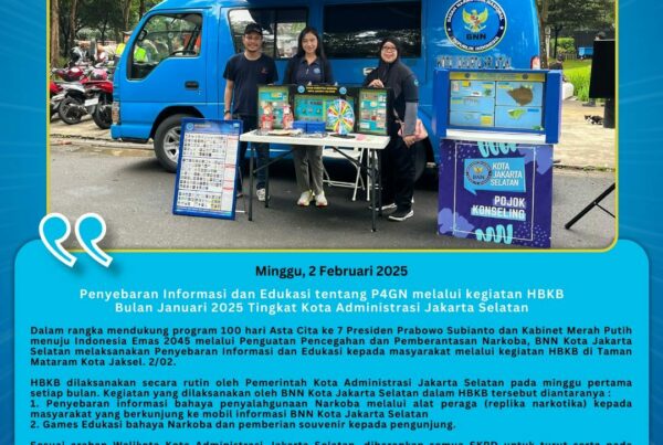 Penyebaran Informasi dan Edukasi tentang P4GN melalui kegiatan HBKB Bulan Januari 2025 Tingkat Kota Administrasi Jakarta Selatan