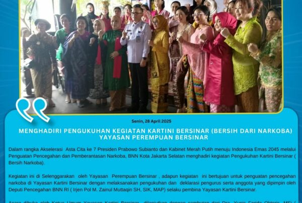 Menghadiri Pengukuhan kegiatan Kartini Bersinar ( Bersih dari Narkoba) Yayasan Perempuan Bersinar