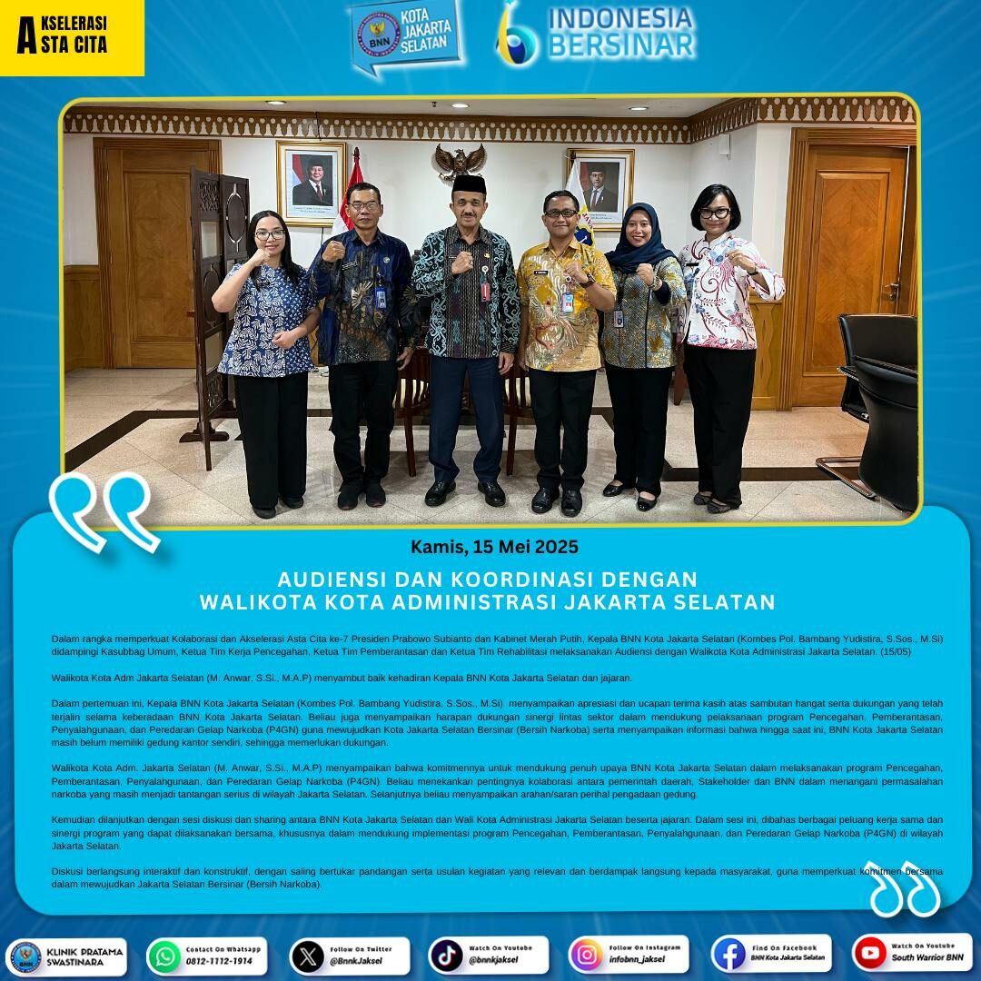 Audiensi dan Koordinasi dengan Walikota Kota Administrasi Jakarta Selatan Konsep Otomatis
