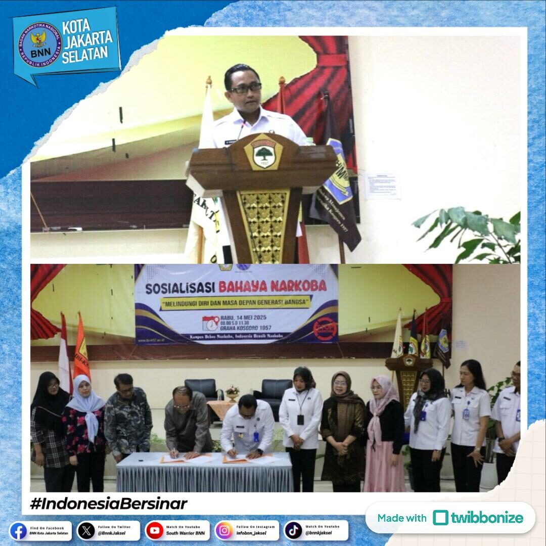 Penandatanganan Perjanjian Kerja Sama BNN Kota Jakarta Selatan dengan Institut Bisnis dan Informatika Kosgoro 1957 Penandatanganan Perjanjian Kerja Sama BNN Kota Jakarta Selatan dengan Institut Bisnis dan Informatika Kosgoro 1957
