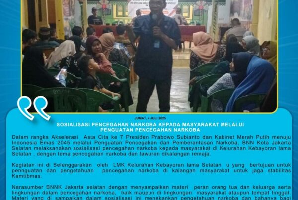 Sosialisasi pencegahan narkoba kepada masyarakat melalui penguatan pencegahan narkoba