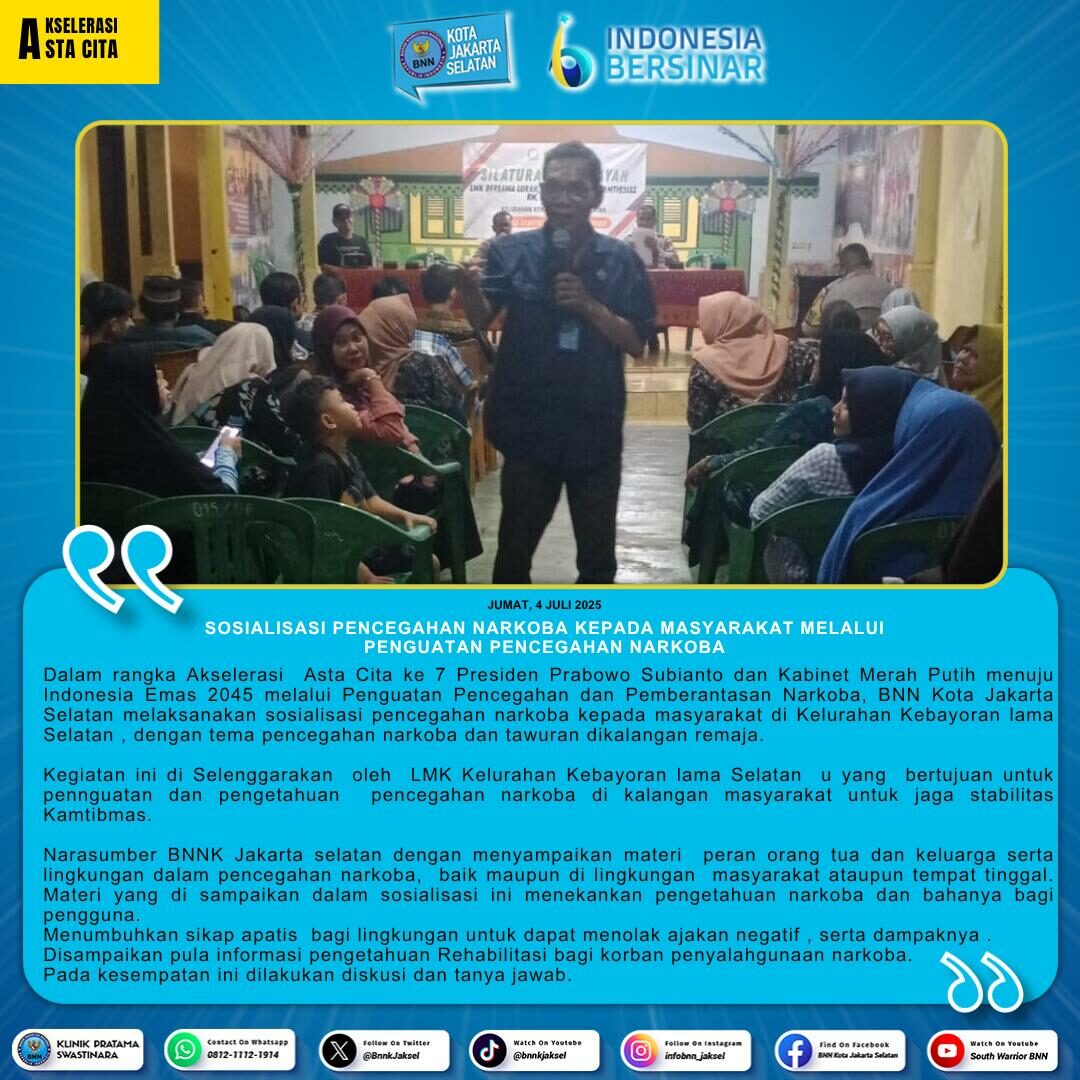 Sosialisasi pencegahan narkoba kepada masyarakat melalui penguatan pencegahan narkoba Sosialisasi pencegahan narkoba kepada masyarakat melalui penguatan pencegahan narkoba
